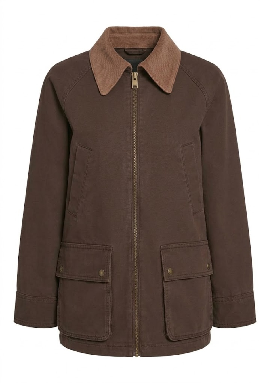 Levi's Corduroy Collar Front Zipper Cotton Barn Jacket Darn Brown Medium
